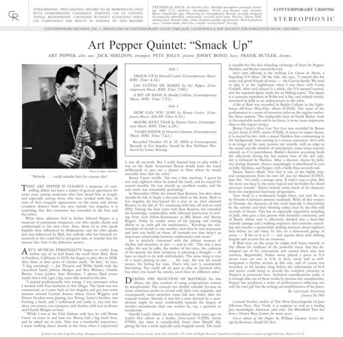 Art Pepper - Smack Up (Contemporary Records Acoustic Sounds Series) - Image 3