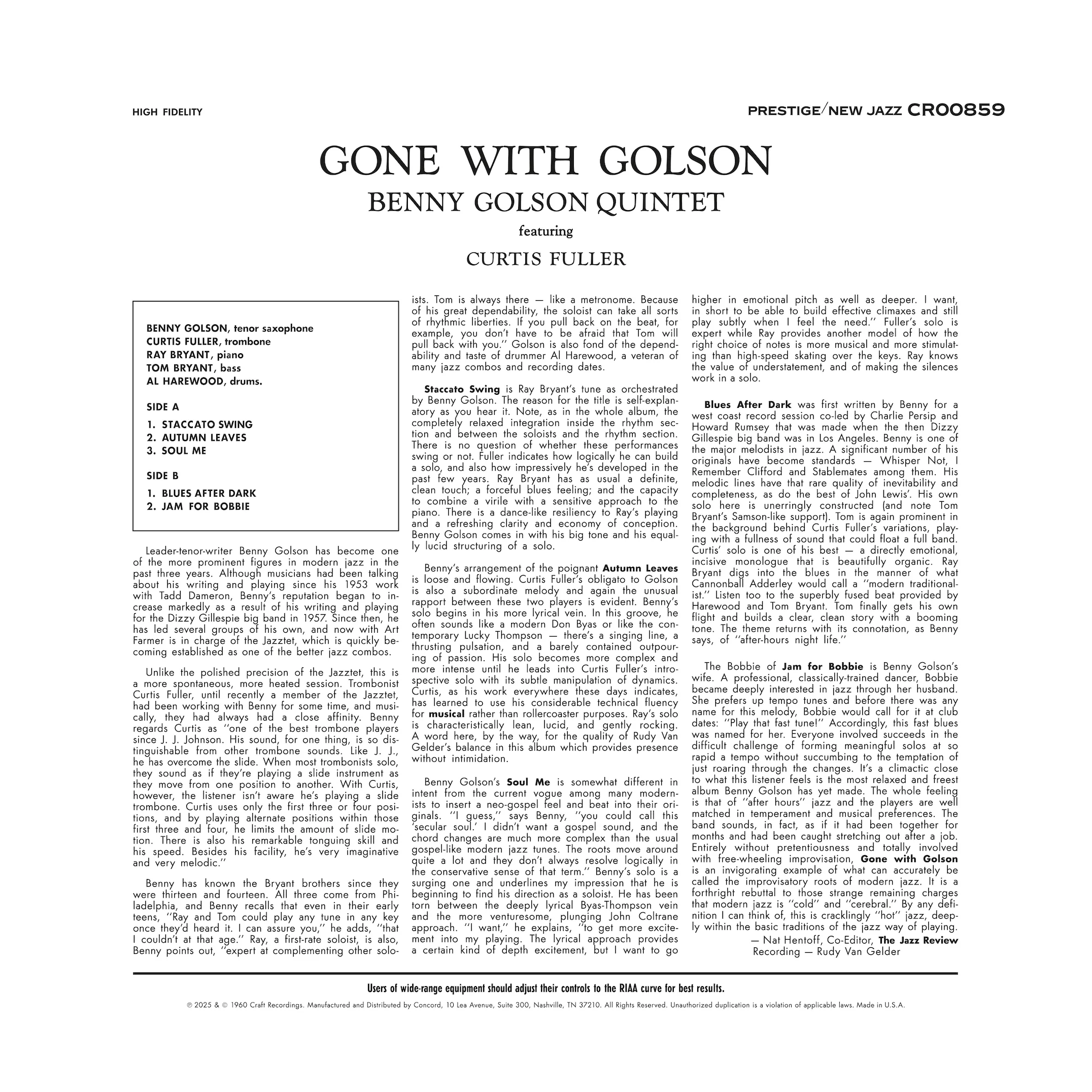 Benny Golson - Gone With Golson (Original Jazz Classics Series) - Image 4